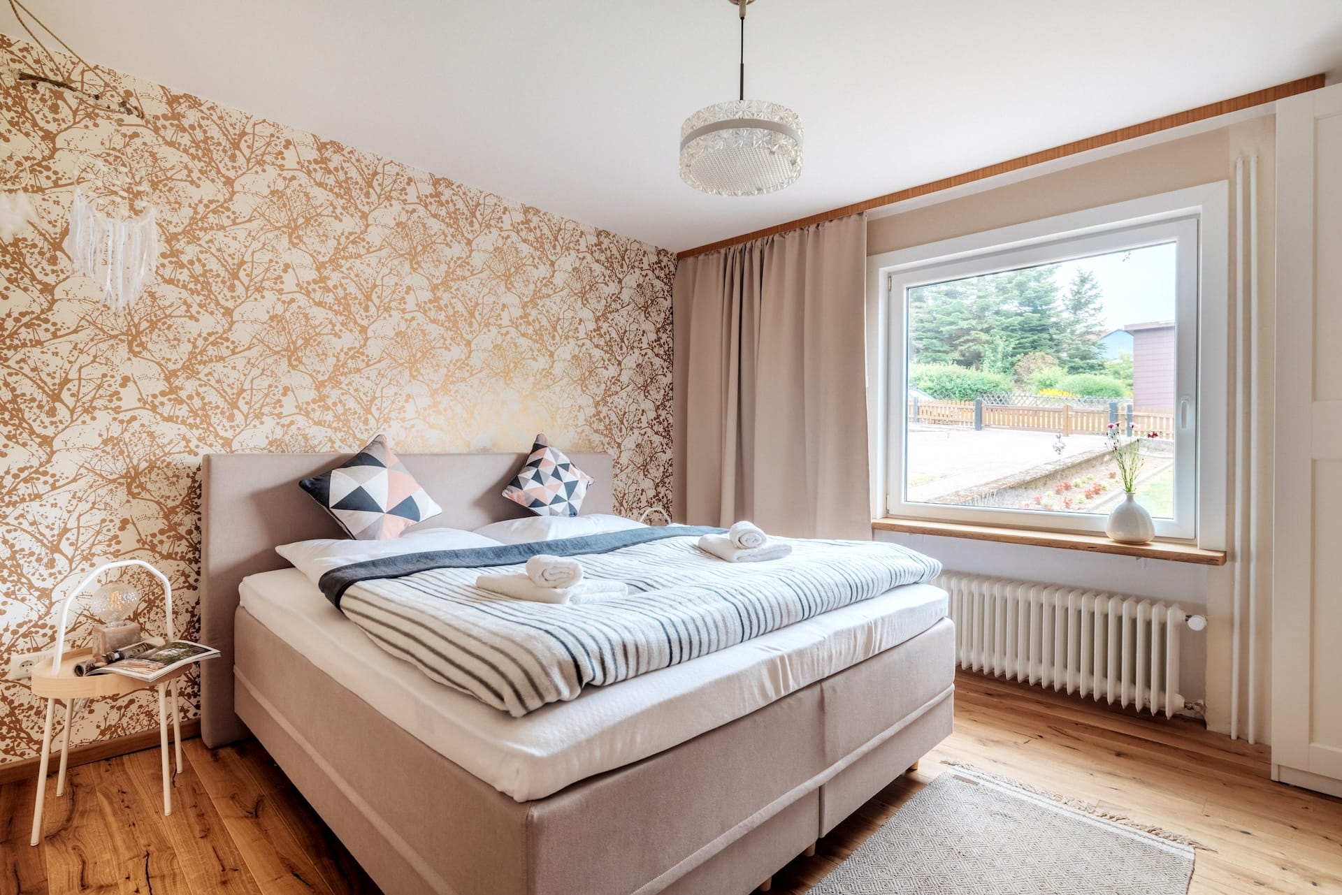 Schlafzimmer im EG Ferienhaus Fingerhut